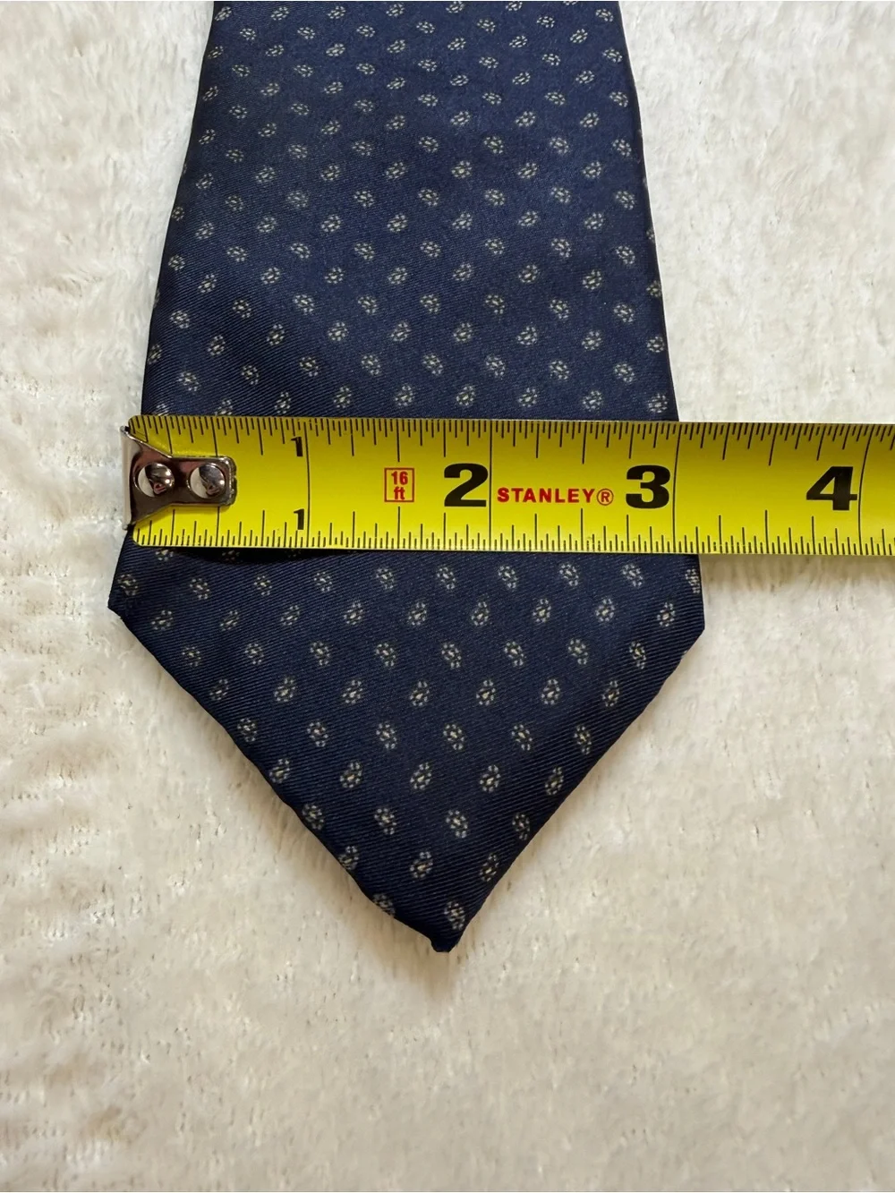Henri‎ Christian Navy Tie with Micro-dot Paisley Patterned